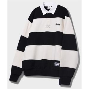 지프 JEEP 레트로 마운틴 1941 스트라이프 카라 맨투맨 (JR5TSU825BK)