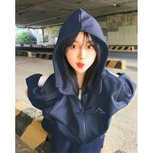 지프 JEEP [330g] 피그먼트 2way Peak-Logo 후드집업 (JQ5TZU612NA)