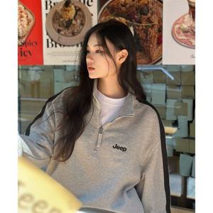 지프 JEEP [430g] 고중량 트랙 반집업 맨투맨 (JQ5TSU832MG)