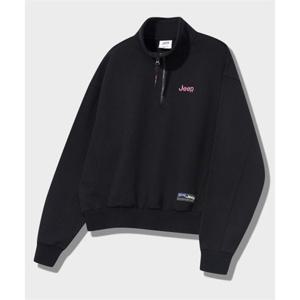 지프 JEEP [360g] WOMEN M-Logo 하프집업 맨투맨 (JQ5TSF838BK)