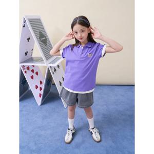 [빈폴키즈] [Essential] 달이 반소매 피케 티셔츠  라이트 퍼플 (BI6242GE2V)