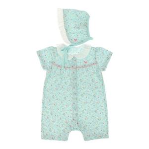 [블루독베이비] 26SS(민트)폼폼플라워세트 반팔우주복 신생아출산백일 (4637004107) 4637004107