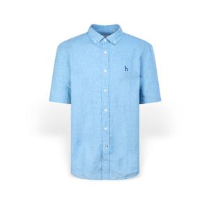 [헤지스 남성] 남성 린넨 솔리드 반팔셔츠 HZSH6B501B1 HZSH6B501