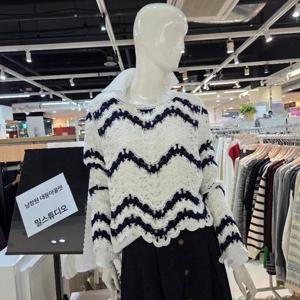 밀스튜디오 DP02 라운드 뜨개망사 니트 LS4KTS101