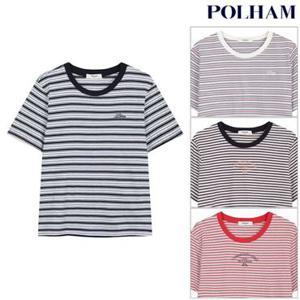 [백화점][폴햄]여성 20수 코튼 멀티 스트라이프 기본핏 반팔티(PHG2TS2230)