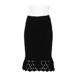 가니 하이웨이스트 크로셰 트림 리브 니트 스커트 A1090204 099