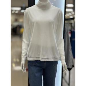 화이트호스 세이브존05 소프트 시스루 주름 폴라 티셔츠 A261411