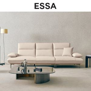 [에싸] 퍼스트 4인 스윙기능 베티버 천연 면피 소가죽 소파+스툴