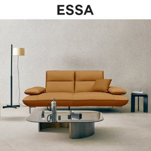 [에싸] 퍼스트 3인 스윙기능 베티버 천연 면피 소가죽 소파+스툴