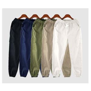 남자 린넨 면 카고 조거 팬츠 밴딩 패션 바지 홈웨어