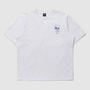 M 엄브로반팔티 LQC UQ223CRS53-WMG 비치클럽 라인 드로잉 그래픽 반팔 티셔츠 / WHITE MELANGE