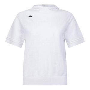 M 파리게이츠골프긴팔티 NQC 521D2SR702_WH 여성 로고 타공 조직감 후드 반팔 니트