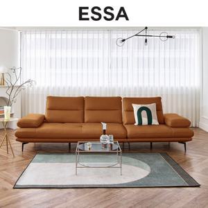 [에싸] 다즈 컴팩트 4인 스윙기능 베티버 천연 면피 통가죽 소파+스툴