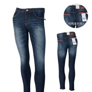아이캔 남성 레드지퍼 베이직 진청바지 MCPIC8005F9