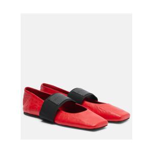 지방시 Sliced Square 레더 발레리나 플랫 P01156275