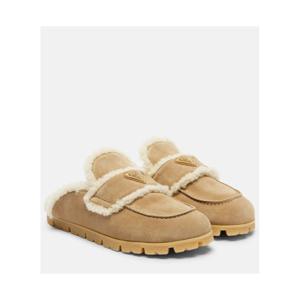 프라다 시어링 라이닝 스웨이드 뮬 P01119243