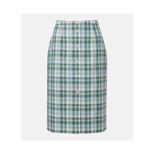 프라다 플레이드 코튼 포플린 펜슬 스커트 P01167639