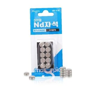 마그피아 DIY용 ND자석 원형  10x3T 동그란 건전지/(MND-10-03 10개입) 판(1개입)