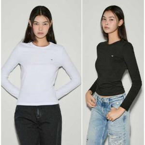 [타미힐피거데님] 타미진 여성 슬림 저지 롱슬리브 티셔츠 T32F0TTO21SWT2 T32F0TTO21SWT2