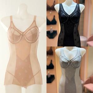 [비너스 란제리] (C컵D컵)답답하지 않고 시원한 미디움 타입 문직 사틴 패드 복부 몸매 보정 올인원 (VBTM140C_D) VBTM140CD000