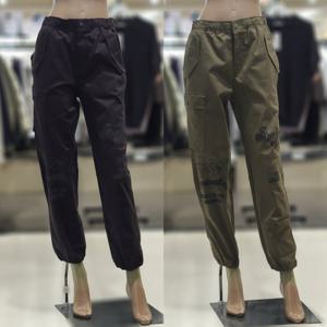 [지프] 지프 프린트 조거팬츠 (JQ3PTU733) 면바지 공용 남 여 밴딩 로고 카고 가을 자수 베기 JQ3PTU733