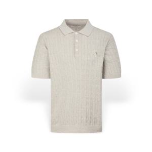 [헤지스 남성] 남성 린넨 혼방 케이블 카라 니트 HZSW6B553K1 HZSW6B553