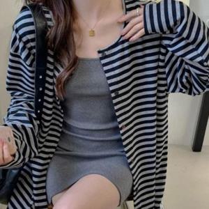 [JED] 스트라이프 가디건 무드 니트 캐주얼 JSC-d0191