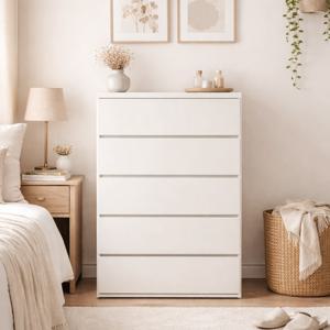 밀랑 플레인 서랍장 5단 800 속깊은 국내제작