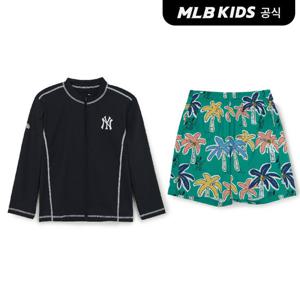 [MLB키즈 공식]26SS 스포티브 집업 래쉬가드 패턴 보드쇼츠 세트 7ASWB0563-50BKS