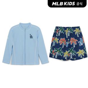 [MLB키즈 공식]26SS 스포티브 집업 래쉬가드 패턴 보드쇼츠 세트 7ASWB0563-07BLL