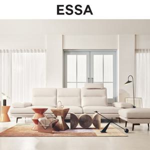 [에싸] 프레소 3.5인 스윙기능 베티버 천연 면피 통가죽 소파+스툴