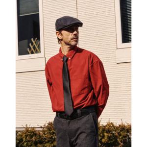 선물포장  (DCHE6E760CG) 차콜그레이 로고장식 면혼방 헌팅캡