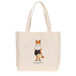 메종키츠네 26SS 드레스드 폭스 토트백 에크루 QU05108WW9042 P700