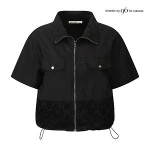 나인식스뉴욕  레이스 배색 스트링 반팔 점퍼 (NQ4JP002M0)