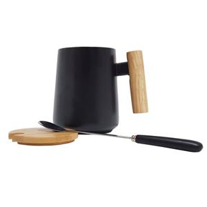 프리미엄 나무손잡이 뚜껑 머그컵 세트/450ml