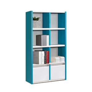 PET 4단800 수납책장 블루화이트