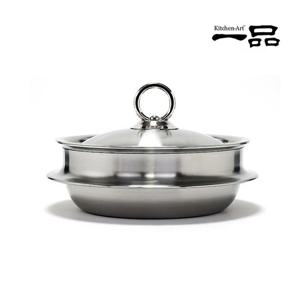 키친아트 일품 스텐 통5중 가마솥 냄비 낮은형 18cm