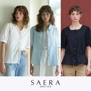 세라 SAERA 26SS 최신상 여성 퓨어 코튼 아일렛 자수 블라우스 3종 세트