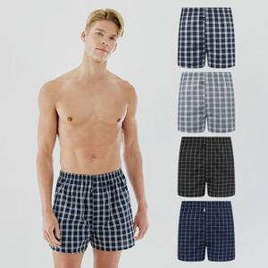 [제임스딘] 남자 트렁크 클래식 체크 사각 팬티 4종세트 무료배송
