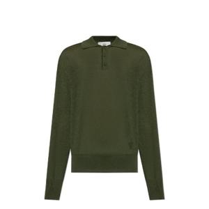 AMI 긴팔 니트 폴로 셔츠 CHPL366KN0066 376 TP934746975