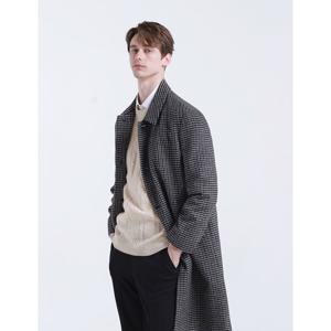 [맨잇슈트][지스테이지] 하운드투스 체크듀퐁 울혼방 누빔안감 롱코트(ZEED33-253,4)