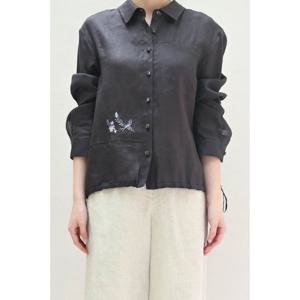 [비꼴리끄]린넨 킽단 스트림 셔츠 블라우스 B232WB2170