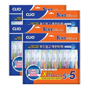 칫솔 크리오 센스인터덴탈 X자 초극세모 5+5 X 4개