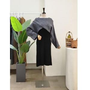 포커스 23FW3L9ST5716 슬릿 니트 셋업 원피스