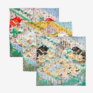 에르메스 온 더 비치 스카프 90 실크 트윌