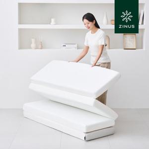 [리뉴얼 출시]지누스 그린티 4단 접이식 메모리폼 토퍼 10cm Q 퀸 매트리스 침대 바닥