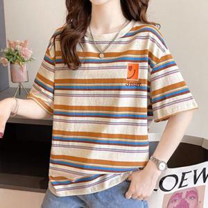 나바바 / NT1535 단가라 자수 포인트 반팔 티셔츠