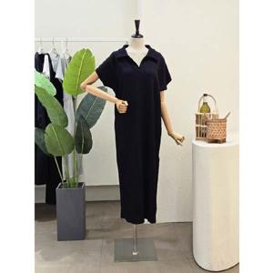 24FM4D9OP5852_심플 카라넥 롱 원피스