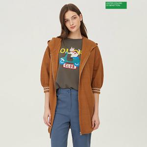 베네통 자수 패치 롱 니트 가디건 BAKC03341_BR