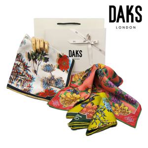 [닥스(스카프)]스퀘어 실크 미니 스카프 꽃무리  FKO020O